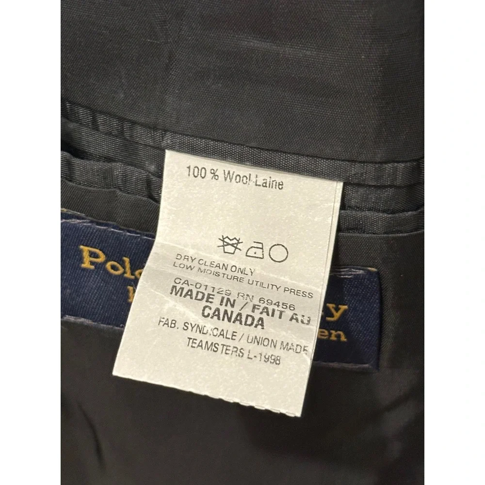 Polo University Ralph Lauren Mens 42S 3 Button Wool Blazer Gray Sport Coat FLAW